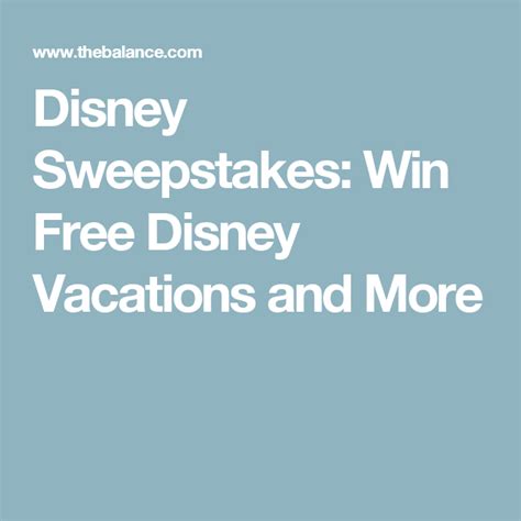 Your Next Disney Vacation Could Be Free: Just Enter These .